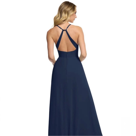 AZAZIE DAVIS - Navy A-Line V-Neck Chiffon Dress - Picture 3 of 3